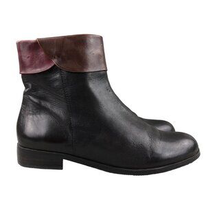 Canal Grande Women's Size 37 Pauline Dark Brown Red Side Zip Ankle Booties 13627